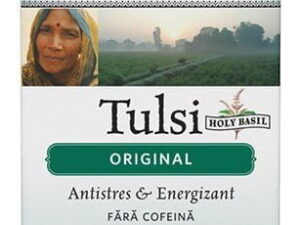 Ceai Tulsi (Busuioc Sfant) Original | Antistres Natural & Energizant, Organic India 18dz